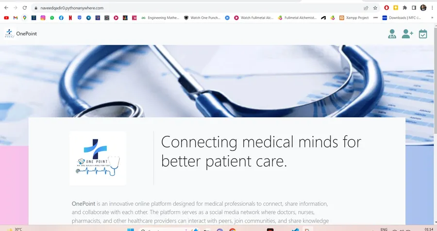 OnePoint - Social media and appointment booking for doctors